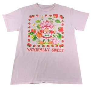 Strawberry Shortcake Naturally Sweet Pink T-Shirt  Unisex Medium Mad Engine